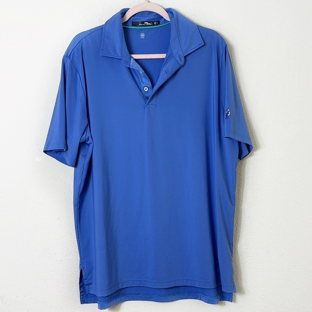 RLX Ralph Lauren‎ Wicking Stretch Golf Polo Short Sleeve Blue Shirt size large